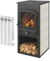 Камин ЭТНА (БКД) с плитой и теплообменником Бежевый Ø115мм диаметр дымохода: 115 мм