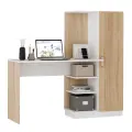Стол письменный с пеналом Бейсик, универсальная сборка (Дуб Сонома/Белый), 1450*502*1350 мм