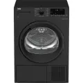 Сушильная машина Beko DF7412GB, загрузка до 7 кг, отсрочка до 24 ч, 15 программ, черная