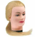 Голова манекен для причесок DEWAL Pro блондинка, 100% натуральные волосы, холодный блонд