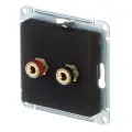 1 шт. Systeme Electric AtlasDesign Карбон Аудиорозетка двухместная, ATN001087
