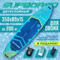 Сап борд надувной двухслойный для плаванья Skatinger Meteor Blue 11.6 / Доска SUP board / Сапборд