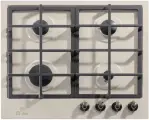 Газовая варочная панель De luxe TG4 750231 F- 072 60 см, 4 конфорки, топленое молоко