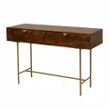 Консоль из массива, РУБИ II, коричневая с золотом, для прихожей, в гостиную