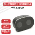 Портативная колонка WK ST600, 1800мАч, 2 динамика 5Вт, BT 5.0, AUX, MicroSD, с LED светомузыкой, черный