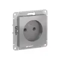 5 шт. Systeme Electric AtlasDesign Алюминий, Розетка без заземления, 16А, механизм, ATN000341