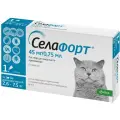 Селафорт  капли от блох, клещей и власоедов 45 мг/ 0.75 мл, для кошек массой  2.6 – 7.5 кг