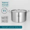 Кастрюля из нержавеющей стали Hanna Knövell с крышкой, 11 л, d=28 см, h=18 см, толщина стенки 0,8 мм, индукция