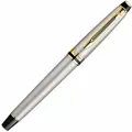 Ручка-роллер Waterman Expert Stainless Steel GT черная, 0,8мм, подарочная упаковка, 180938