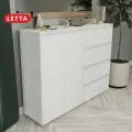 Комод Letta City New, ЛДСП, 140 см х 39,4 см х 108 см, 4 ящика