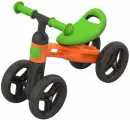 Беговел детский Нордпласт, четырехколесный велосипед без педалей, для детей от 1 года, цвет оранжево-зелёный
