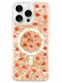 Чехол K-DOO MAG Flowers iPhone 16 Pro Max, малиновый(small) c поддержкой MagSafe