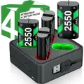 Аккумуляторы 4 штуки 2550mah и зарядная станция (база) для геймпадов Xbox One S / X и Xbox Series S / X Beboncool