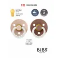 Набор 2 шт. Соска пустышка ночная BIBS латексная классическая Colour Glow Blush/Woodchuck 6+ месяцев
