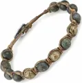 Браслет Everiot, змеевик, размер 21 см, диаметр 8 см, зеленый