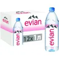 Вода минеральная природная столовая питьевая Evian негазированная, ПЭТ, 1л. Х 12 шт.