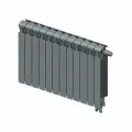 Радиатор биметаллический Rifar Monolit Ventil 500, 14 секций, нижнее подключение правое (MVR), цвет Титан