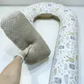 Подушка для беременных и не только, для сна U, плюш + хлопок, совы