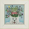 Набор для вышивания Mill Hill #MH142132 Beary Merry Christmas (Новогодний Мишка), Счетный крест, 13.3 x 13.3 см