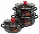 Набор эмалированных кастрюль Болоньезе 3шт(2л/3л/4л), Керчь