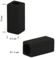Наконечник для шнура металл TBY OR.0305-5376 (15х6,5мм, отв.4мм) цв. черная резина уп. 100шт