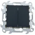 Переключатель Simon 24 Harmonie 2410397-038 двухклавишный на 2 направления скрытая установка графит без заземления