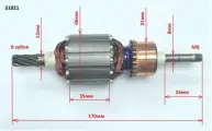 Якорь-ротор P51021 двигателя триммера-косы ручной электрической PIT ,
