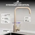 Смеситель для кухни (песочный, темно-бежевый) WISENT W4998-4-21