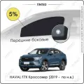 Шторки на автомобиль солнцезащитные HAVAL F7X 1 Кроссовер 5дв. (2019 - по н. в.) на передние двери 5%, сетки от солнца в машину хавал Ф7Х, Каркасные автошторки Premium