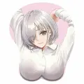 Коврик для мыши 3D в стиле Эро Аниме тянки с подушкой для поддержки запястья, коврик антистресс 21,5х25,5см, №025