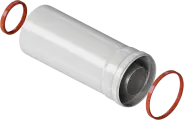 Удлинитель коаксиального дымохода KRATS, 60/100, длина 0,25 м, белый