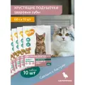 Лакомство для кошек Мнямс Здоровые зубы хрустящие подушечки с цыпленком 60 г * 10шт