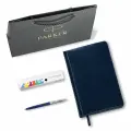 Ручка шариковая PARKER Jotter Plastic CT, корпус синий, ежедневник А5 синий, пакет, 880896