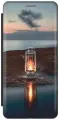 Чехол-книжка на Apple iPhone 6s / 6 / Эпл Айфон 6 / 6с с рисунком Фонарь на берегу черный