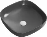 Накладная раковина Ceruttispa CR2677 42 фарфоровая, без отверстия под смеситель, раковина для ванной, 42 см, квадратная, черная
