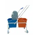 Тележка уборочная с ведрами 2*20л, с отжимом, каркас хромированный
