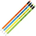 Карандаш чернографитный BRAUBERG, Neon, HB, трехгранный, с резинкой, корпус неоновый ассорти, заточенный, 181298, 12 шт
