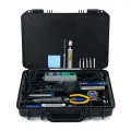 Паяльник электрический профессиональный VERDO SE0208 + термофен, набор 18 предметов в кейсе, 65 Вт, для пайки и монтажа
