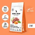 Корм сухой BOWL WOW супер премиум со свежим ягненком, индейкой, рисом и морковью для собак средних пород полнорационный, натуральный с высоким содержанием белка для пищеварения и иммунитета, 2 кг