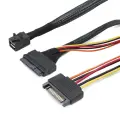 Кабель адаптер MyPads SFF8643 - SFF8639+15P для линейного массива MINI SAS с серверным кабелем