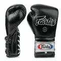 Боксерские перчатки на шнурке Fairtex BGL-7 черный 16 унций