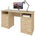 Стол письменный с двумя тумбами Хит-12, ШхГ: 140х50 см, цвет: Дуб сонома