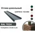 Отлив цокольный 150мм RAL-7024 серый1250мм 10шт
