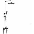 Душевая система с верхним тропическим душем, смесителем, поворотным изливом и лейкой, черная
