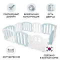 Детский манеж Ifam First Baby Room, складной, игровой усиленный прямоугольный, белый/голубой
