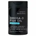 Омега 3 1250 мг 90 капсул sports research для иммунитета, сосудов, omega 3 рыбий жир спортивный комплекс