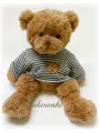Мишка Joly, коричневый в полосатой трикотажной рубашке, Bukowski 40 см