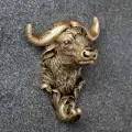 Крючок фигурный Буйвол, металл, бронзовый цвет, 7 х 10 х 12см