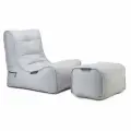 Кресло с оттоманкой для дачи Evolution Chaise - Maldives Grey (оксфорд, серый) - садовая уличная мебель для террасы, веранды, беседки, бассейна