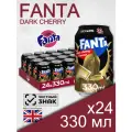 Fanta Dark Cherry, 0.33 л, 24 шт, классическая банка (газированный напиток Фанта Темная Вишня, жб, Великобритания)